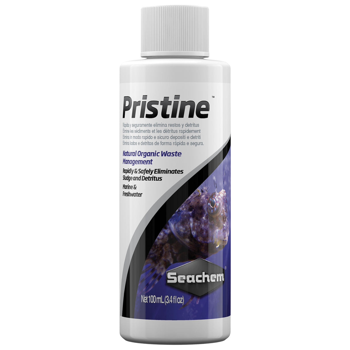 Seachem Pristine Natural Waste Management - Organic Sludge and Detritus Eliminator 100ml/3.4oz